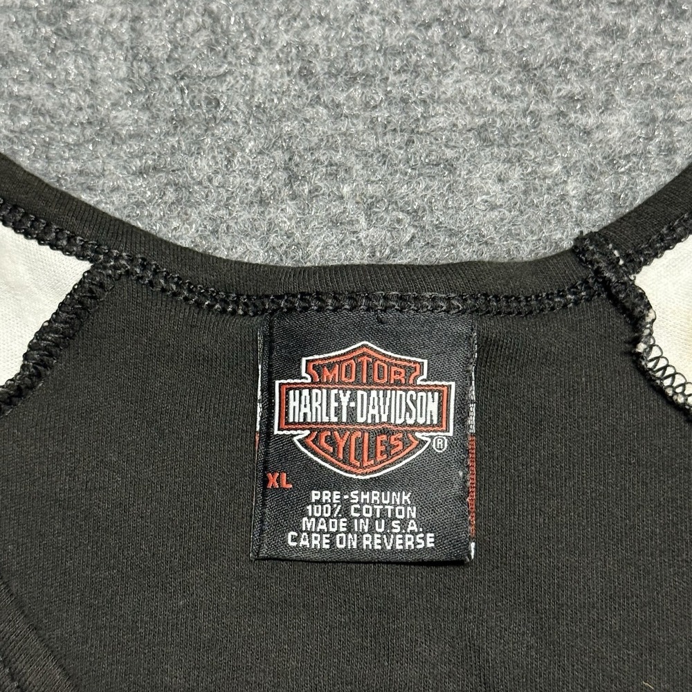 Harley Davidson Shirt Women XL Black 3/4 Sleeve Zebra Print Stuart Florida - Picture 3 of 8